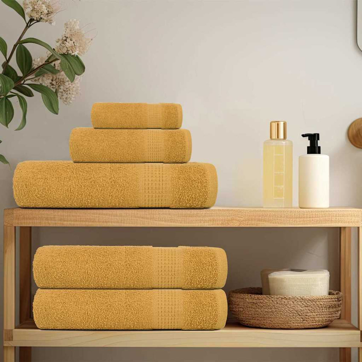 Towel Cotton Gold 100 x 50 cm Bathroom Bath Linen Home Towels 10 pcs Hand