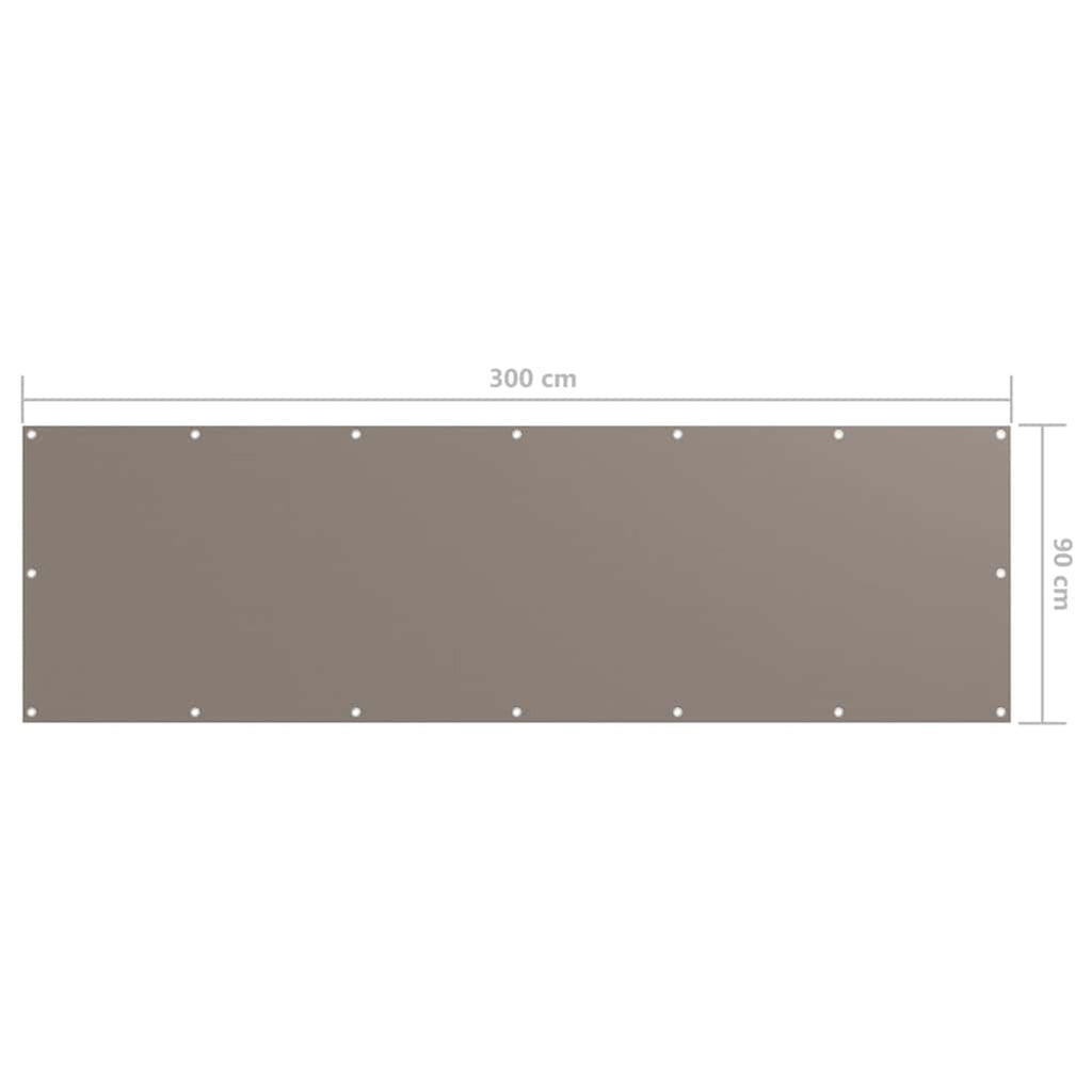 Balcony Screen Oxford Fabric Taupe Waterproof UV Resistant 90 x 300 cm 90x300cm