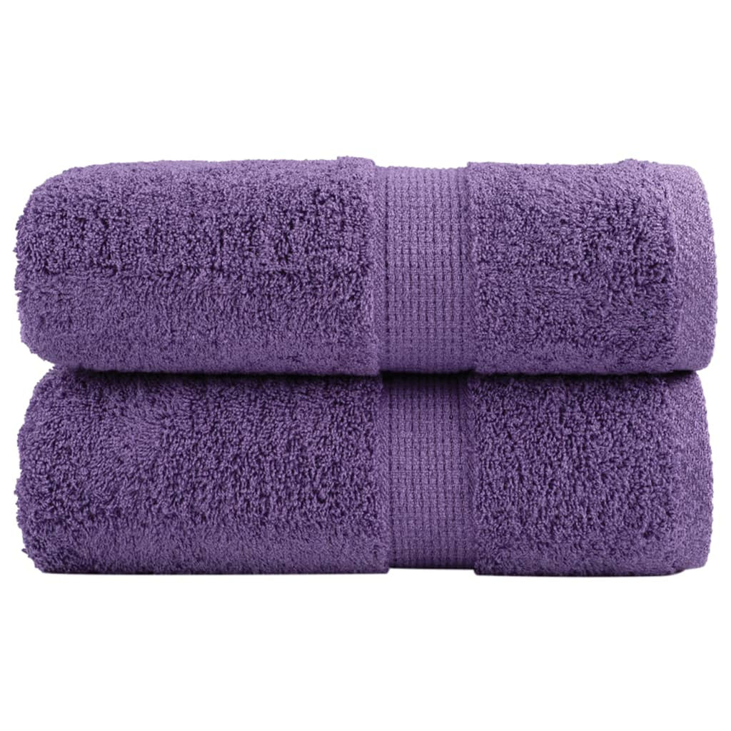 Towel Cotton Purple 50 x 30 cm Bathroom Bath Linen Home Towels 2 pcs Variant 2
