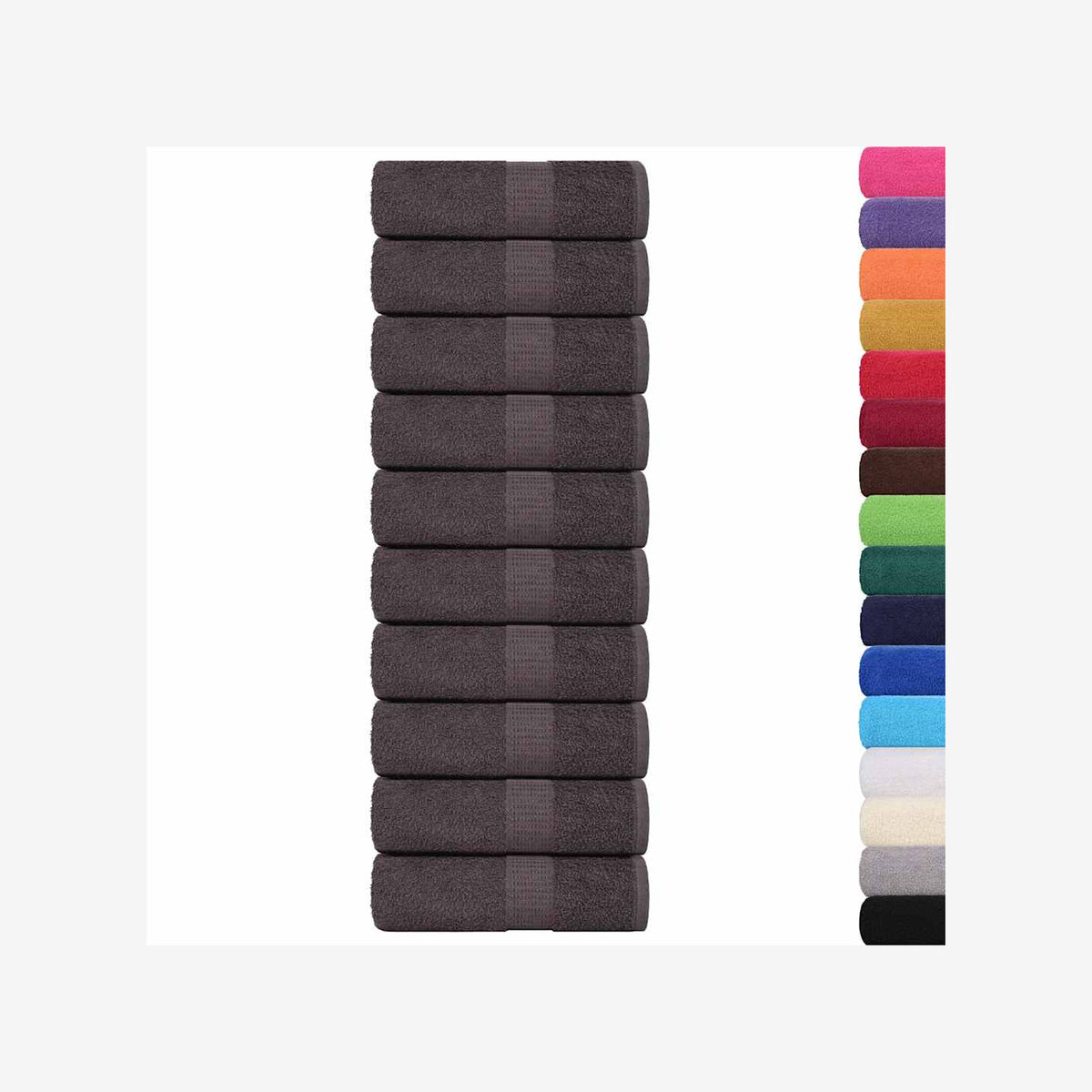 Towel Cotton Anthracite 50 x 30 cm Bathroom Bath Linen Home Towels 10 pcs
