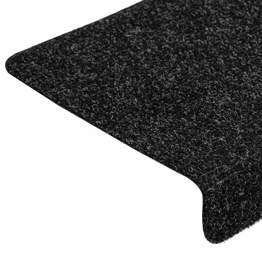 Stair Mats Self-Adhesive Rectangular Edge Needle-Punched Fabric (100% Black 65