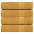 Towel Cotton Gold 100 x 50 cm Bathroom Bath Linen Home Towels 4 pcs Hand