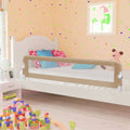 Toddler Safety Bed Rail Polyester Taupe 180 x 40.5 x 42 cm Child Bed Guard