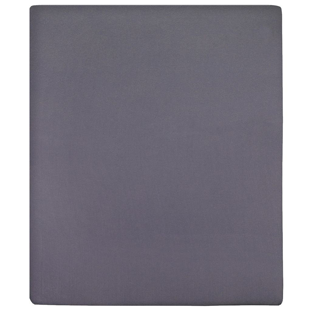 Jersey Fitted Sheets Cotton Anthracite 200 x 160 cm Bedroom Furniture Bedstead