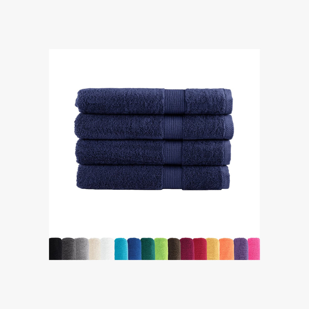 Towel Cotton Navy Blue 200 x 100 cm Bathroom Bath Linen Home Towels Variant 2