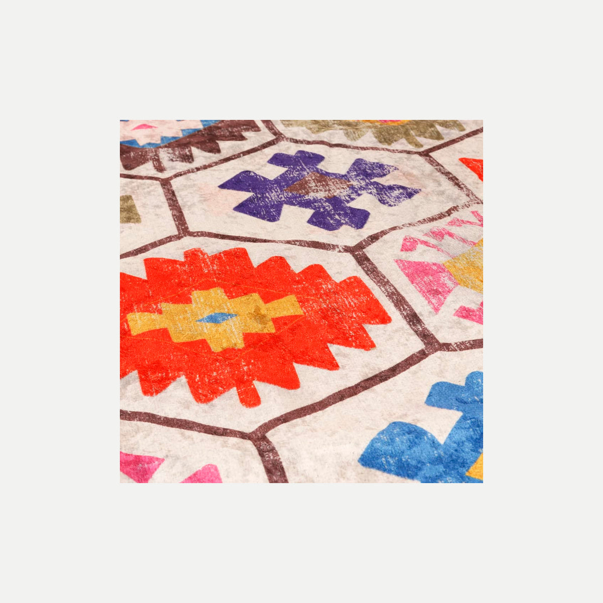 Rug Polyester Multicolour 190 x 0.4 x 300 cm Floor Mat Home Decor Floor