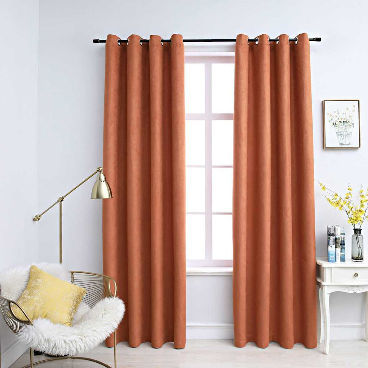 Blackout Curtain Polyester Rust 140 x 245 cm Window Dressing Home Furnishings