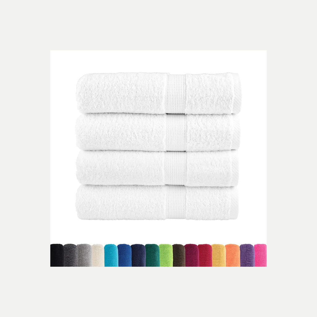 Towel Cotton White 140 x 70 cm Bathroom Bath Linen Home Towels 4 pcs Variant 2