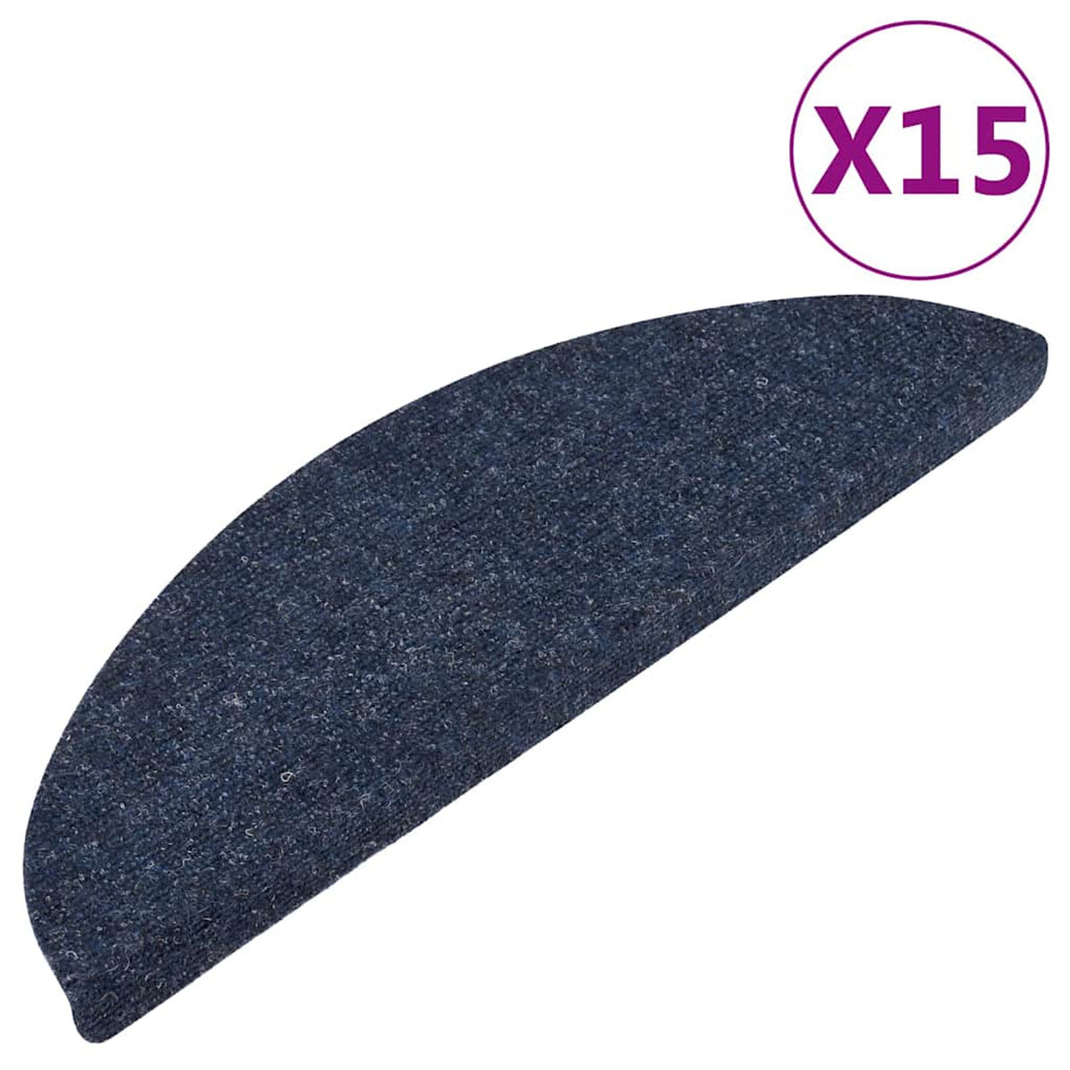 Stair Mats Self-Adhesive Needle Felt Fabric (95%Pes Blue 56 x 17 x 3 cm 15 pcs