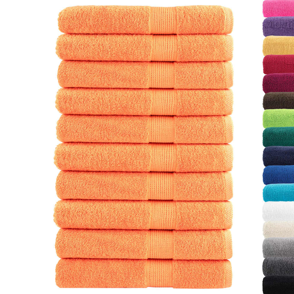 Towel Cotton Orange 200 x 100 cm Bathroom Bath Linen Home Towels 10 pcs SOLUND