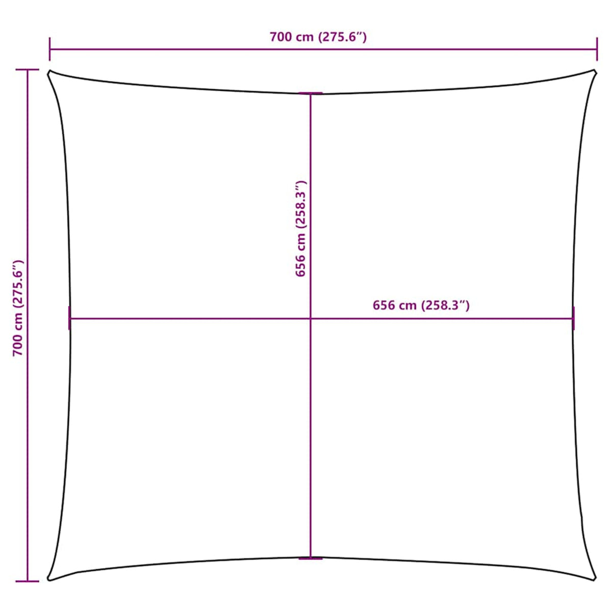 Sunshade Sail Oxford Fabric Yellow Water Resistant UV Resistant 700 x 700 cm
