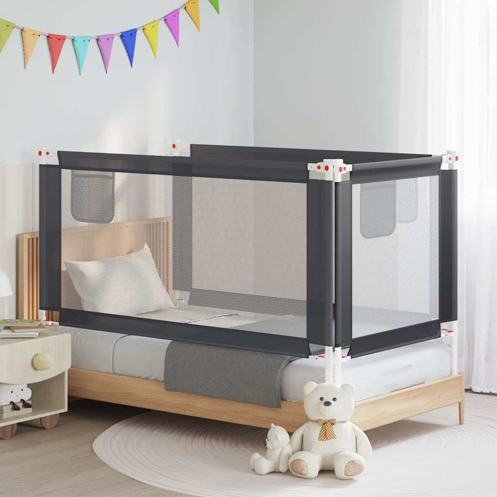 Toddler Safety Bed Rail Dark Fabric (100% Polyester) Dark Grey 160 x 25 x 95