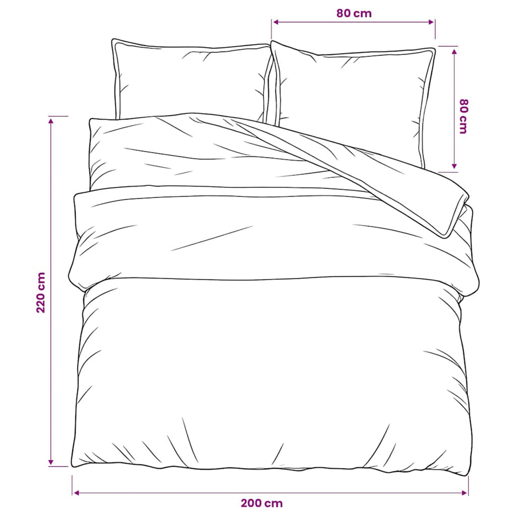 Duvet Cover Cotton Black 220 x 200 cm Bedding Bed Linen Bedroom Variant 2