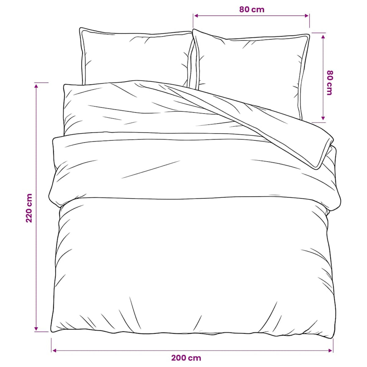 Duvet Cover Cotton Black 220 x 200 cm Bedding Bed Linen Bedroom Variant 2