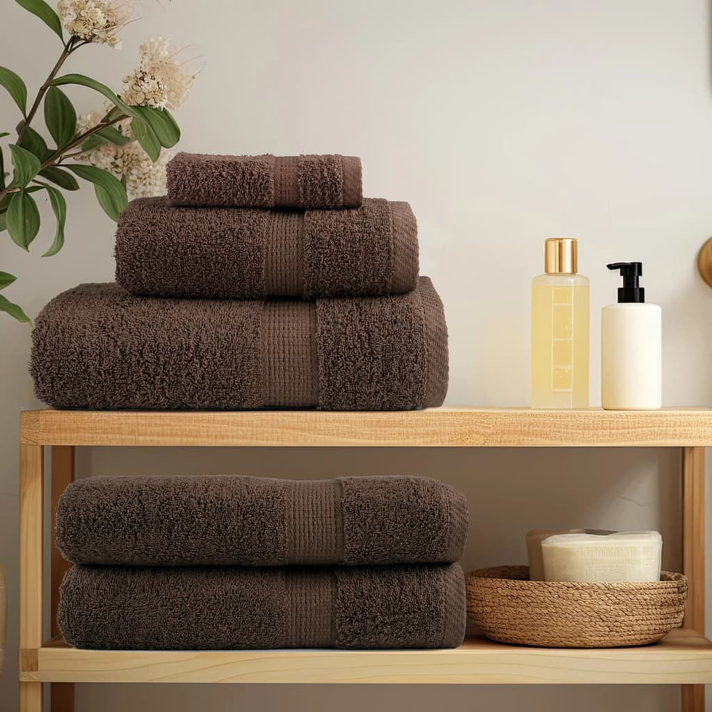 Towel Cotton Brown 30 x 30 cm Bathroom Bath Linen Home Towels 2 pcs Variant 2