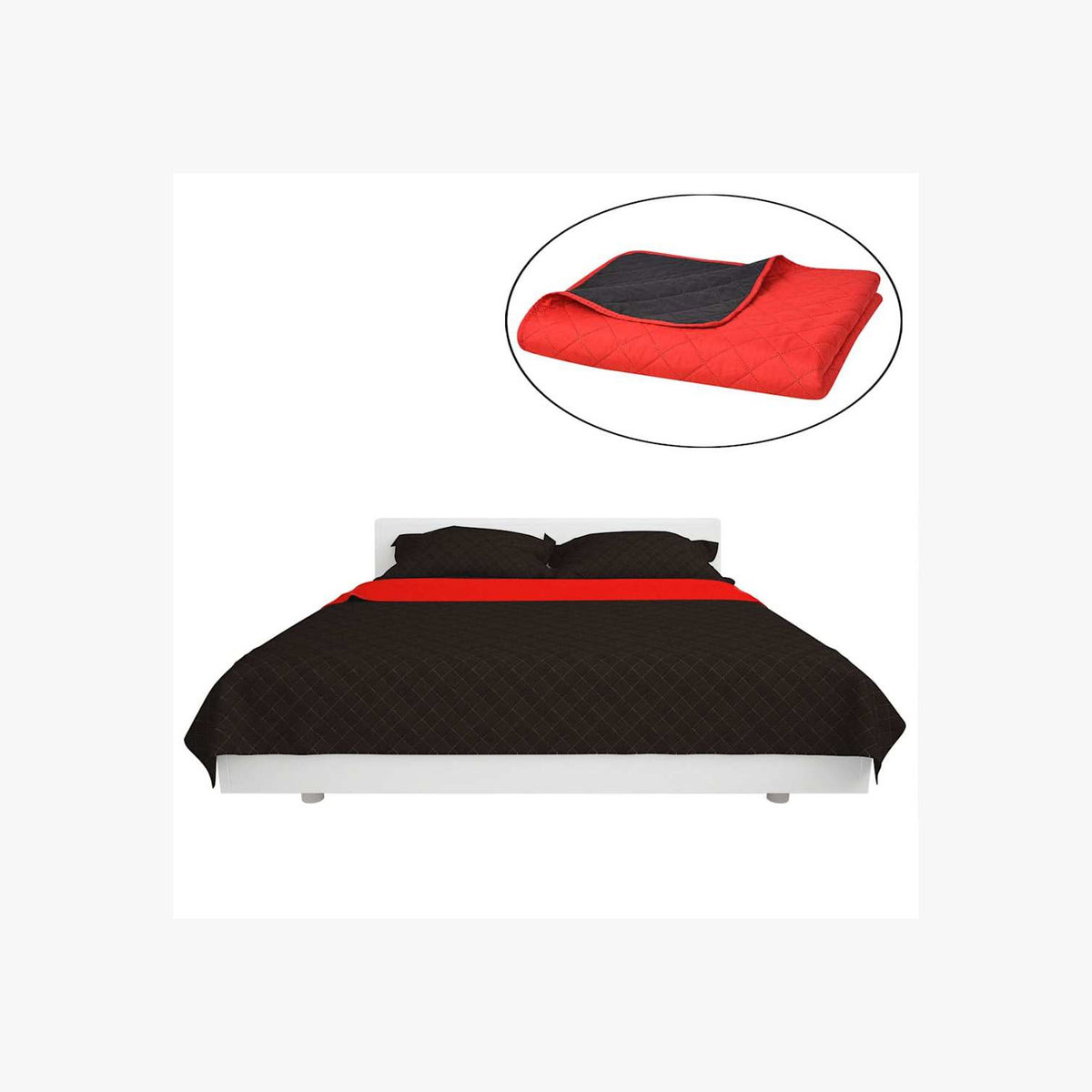 Double-Sided Quilted Bedspread Microfibre With Pp Cotton Fi Red 210 x 170 cm