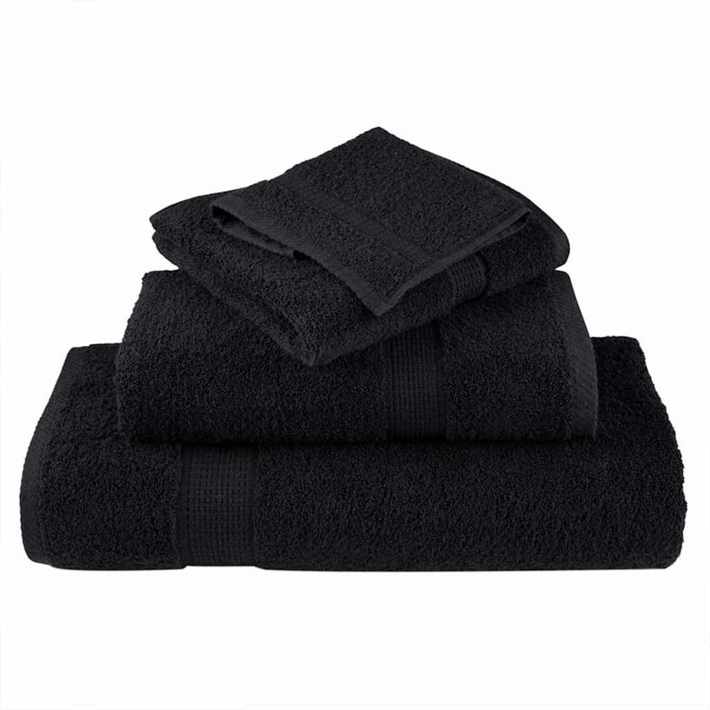 Towel Cotton Black 15 x 21 cm Bathroom Bath Linen Home Towels 2 pcs Guest