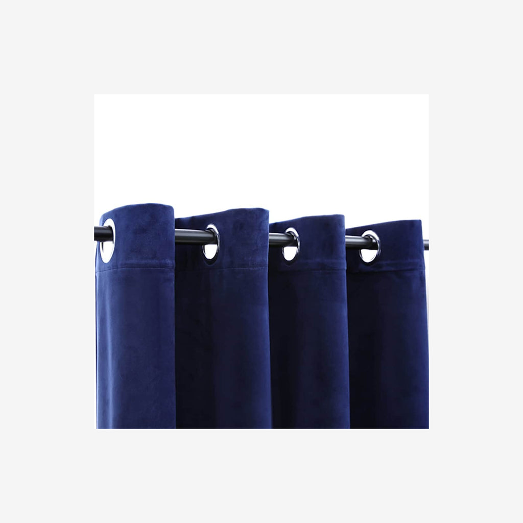 Blackout Curtain Velvet Dark Blue 140 x 245 cm Window Dressing Home