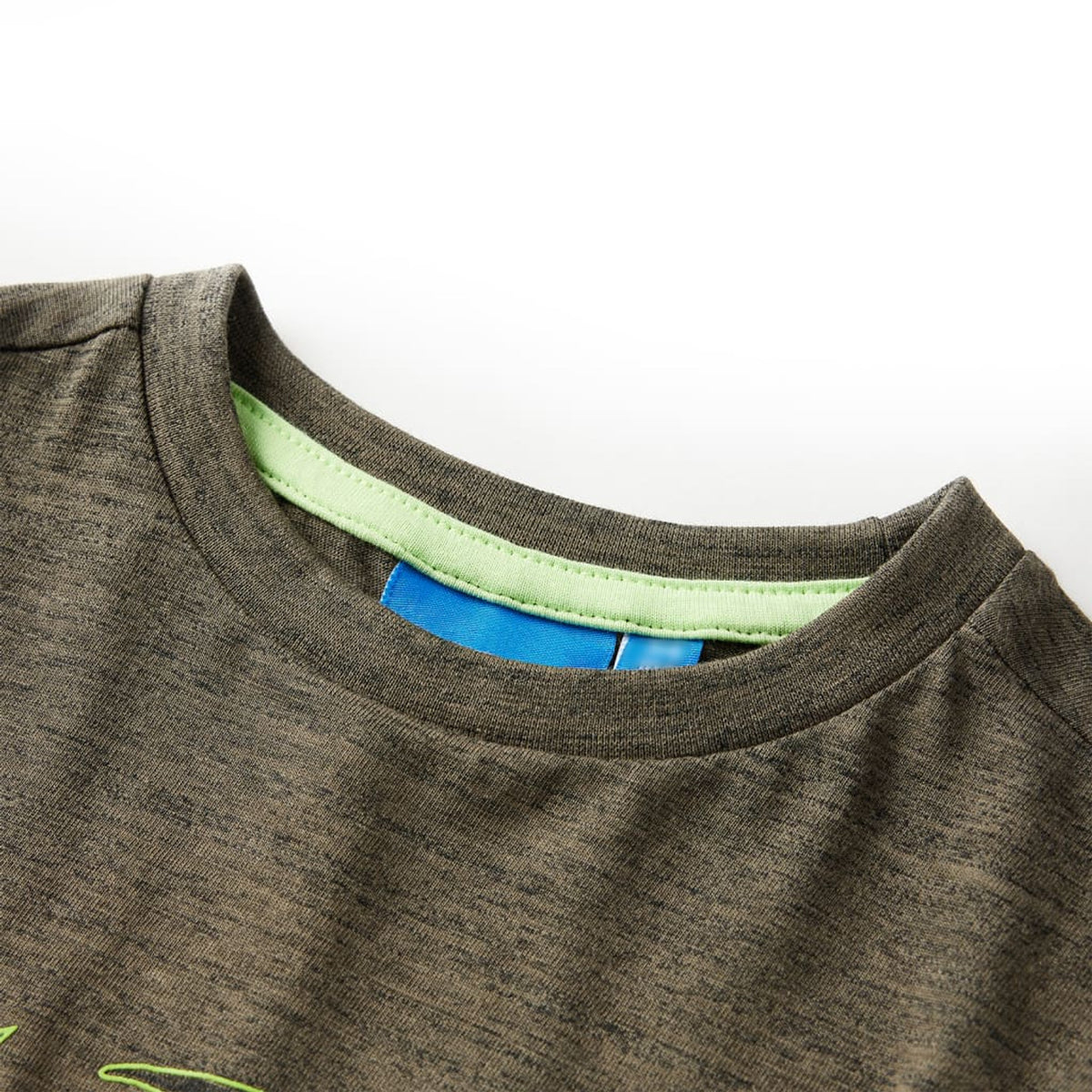 Kids T-Shirt Cotton Dark Khaki Melange 116 Children's Top Kids Clothing Long