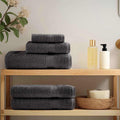 Towel Cotton Anthracite 15 x 21 cm Bathroom Bath Linen Home Towels 4 pcs Guest