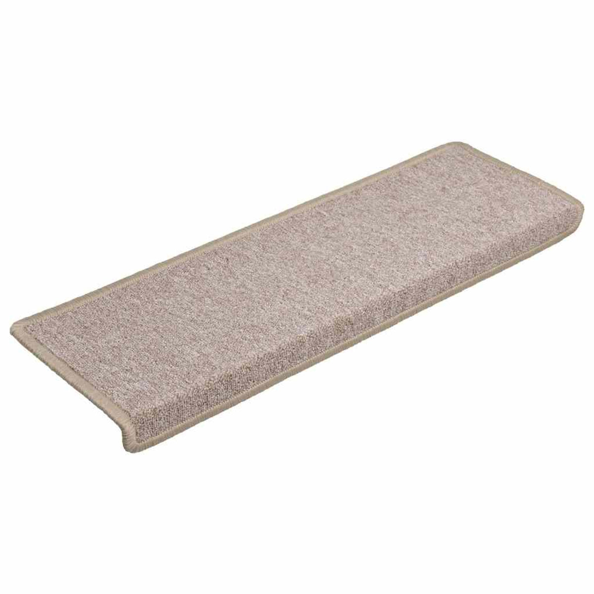 Stair Mats Rectangular Edge Needle-Punched Fabric (100% Taupe 65 x 21 x 4 cm