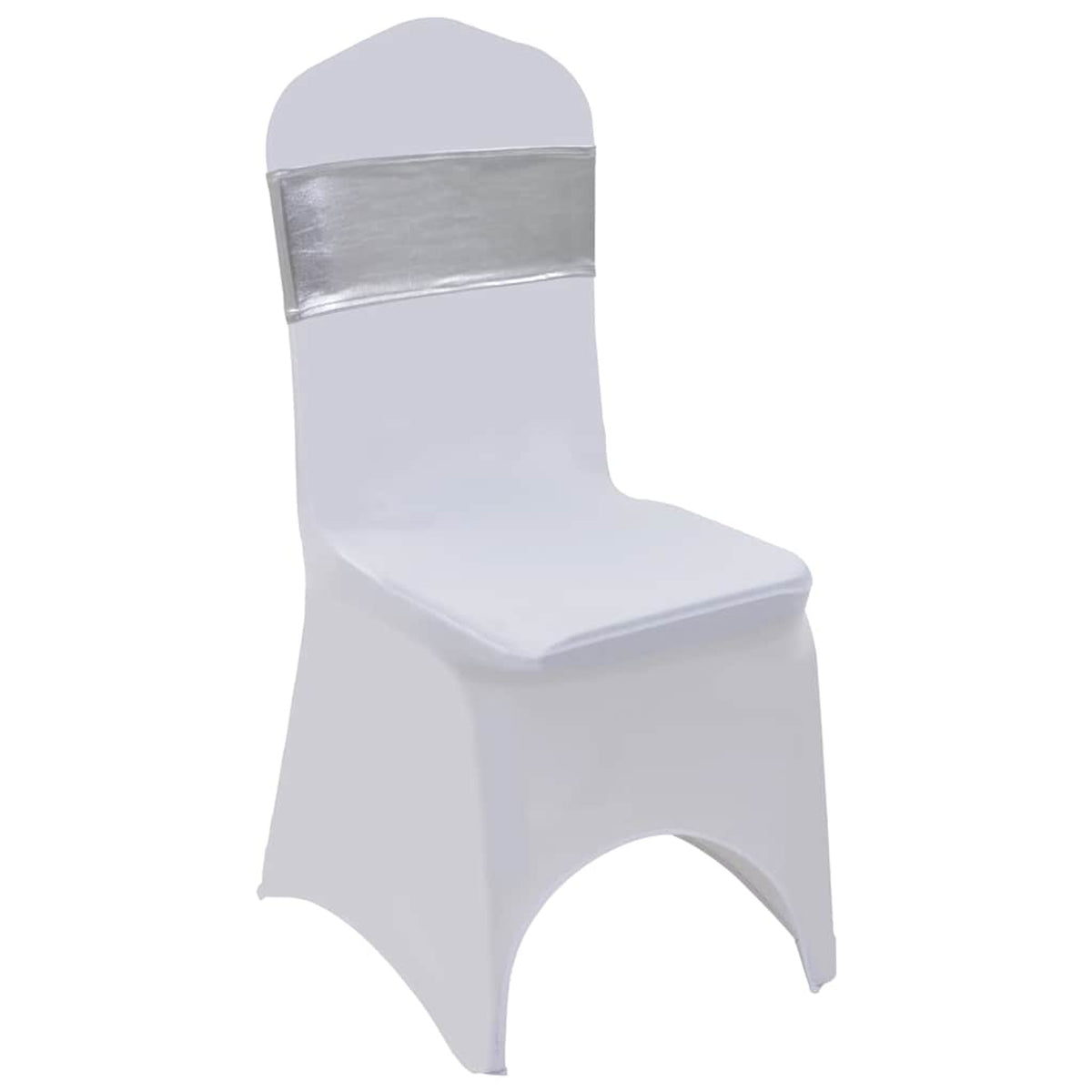 Chair Polyester Silver 50 x 14 cm Seating Furniture Home Slipcovers Slipcover