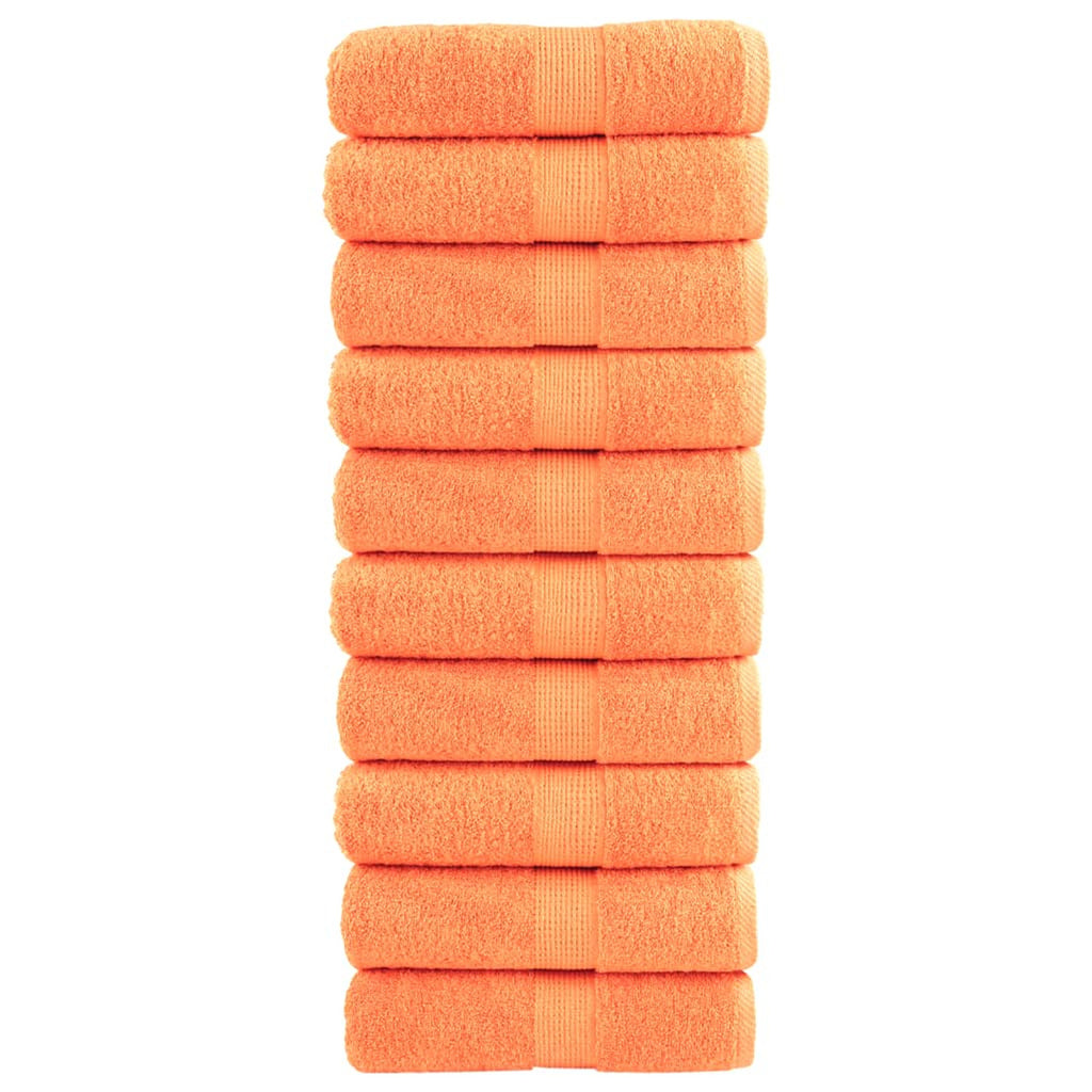 Towel Cotton Orange 50 x 30 cm Bathroom Bath Linen Home Towels 10 pcs Guest