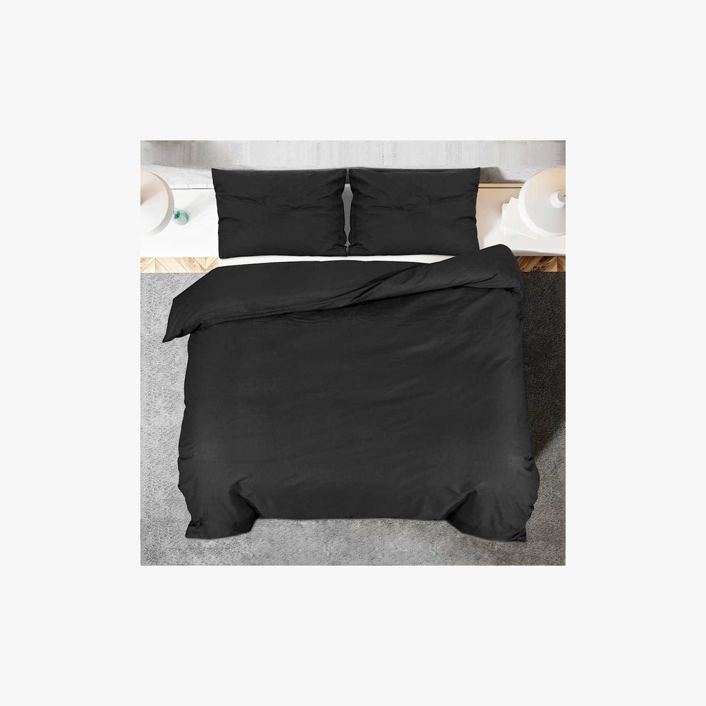 Duvet Cover Cotton Black 200 x 140 cm Bedding Bed Linen Bedroom Variant 2