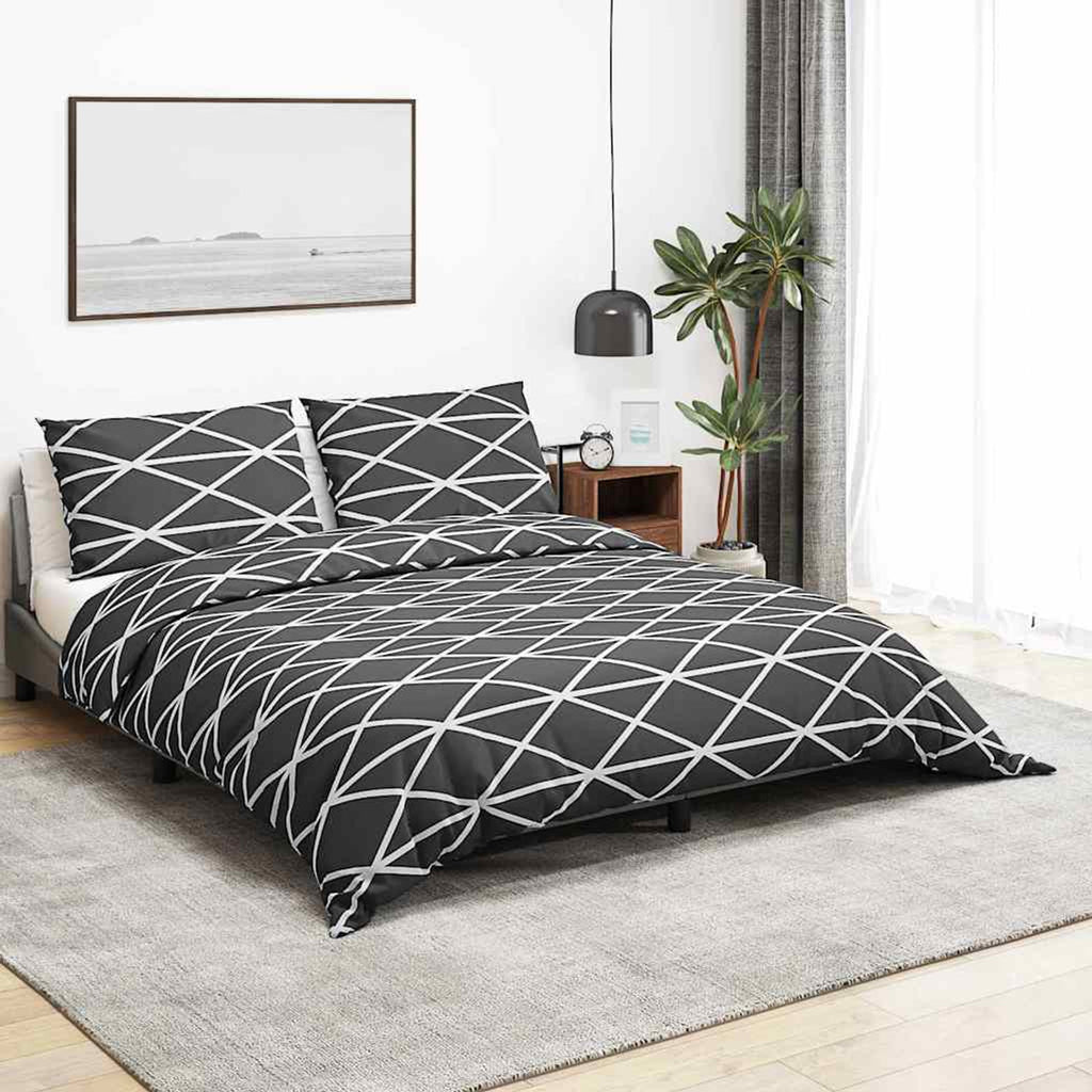 Duvet Cover Cotton Grey 220 x 155 cm Bedding Bed Linen Bedroom Quilt 220x155cm