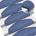 Stair Mats Non-Slip Needle-Punched Fabric -100% Blue Foldable 65 x 24 x 4 cm