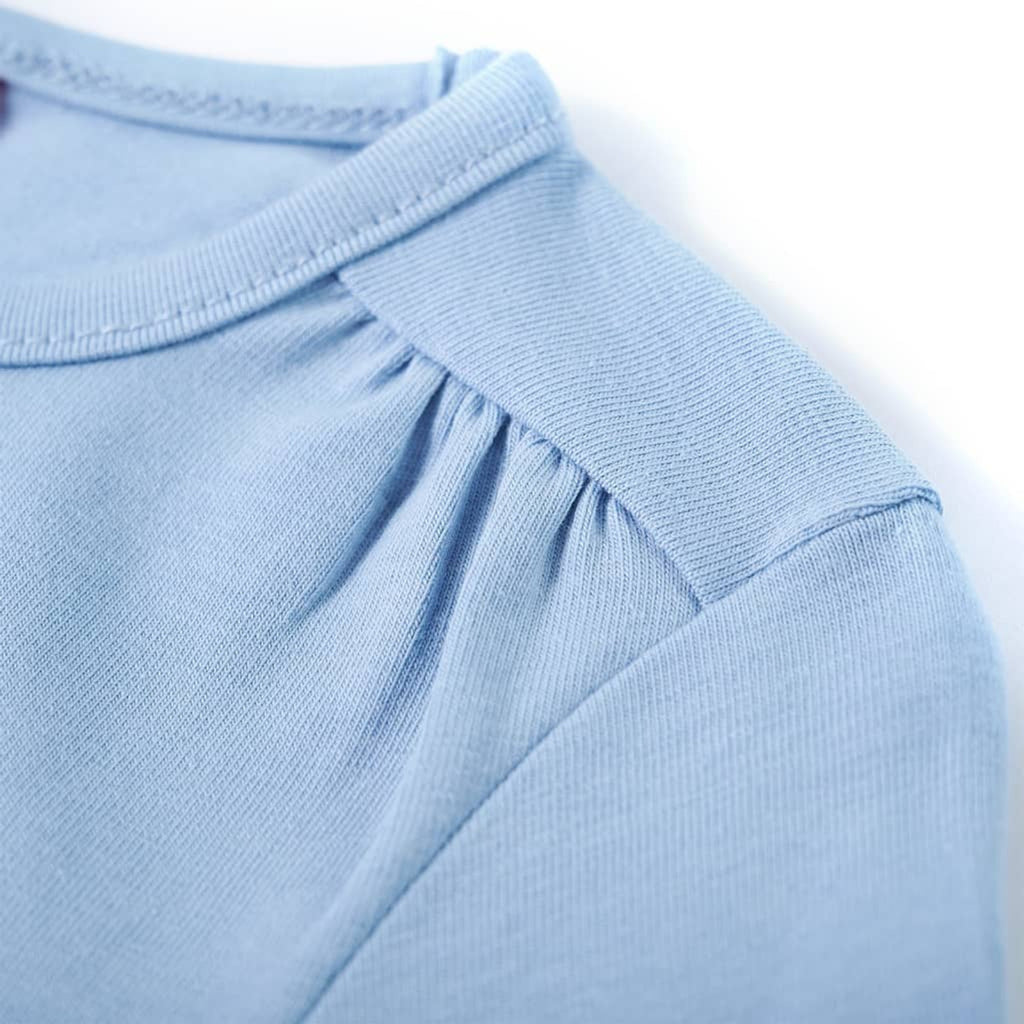 Kids T-Shirt Cotton Light Blue 140 Children's Top Kids Clothing Kids Wear Long