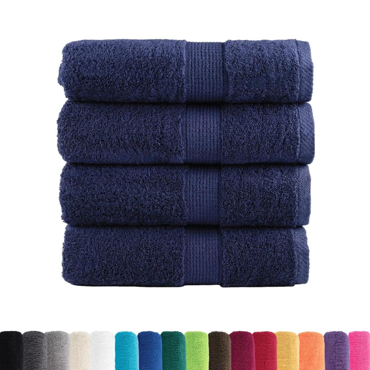 Towel Cotton Navy Blue 50 x 30 cm Bathroom Bath Linen Home Towels 4 Variant 2