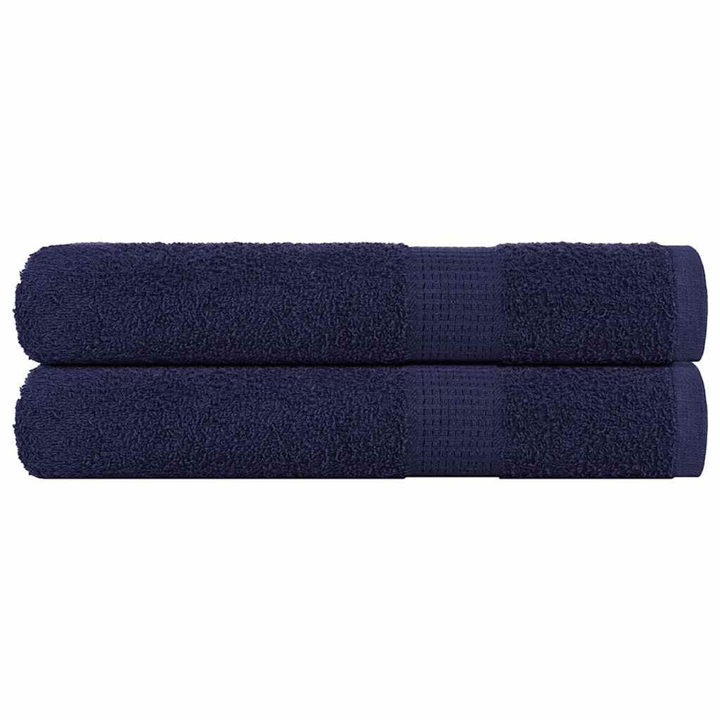 Towel Cotton Navy Blue 200 x 80 cm Bathroom Bath Linen Home Towels 2 pcs Sauna