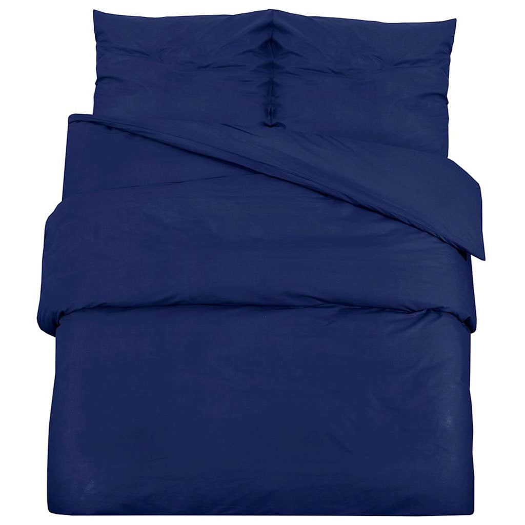 Duvet Cover Cotton Navy Blue 220 x 260 cm Bedding Bed Linen Bedroom Quilt