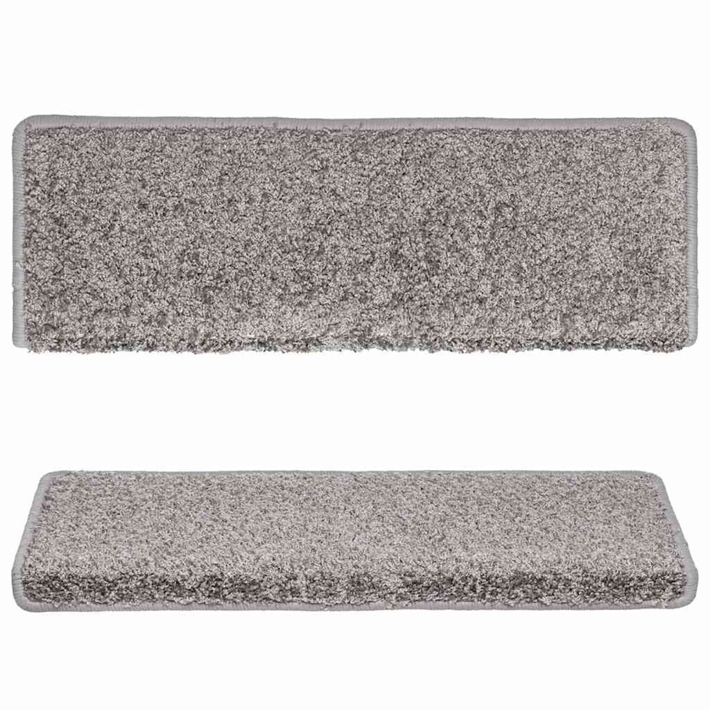 Stair Mats Rectangular Edge Needle-Punched Fabric (100% Grey 65 x 21 x 4 cm