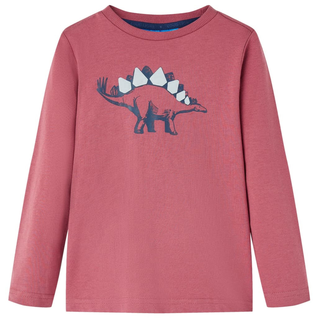 Kids T-Shirt Cotton Dark Red 104 Children's Top Kids Clothing Kids Wear Long