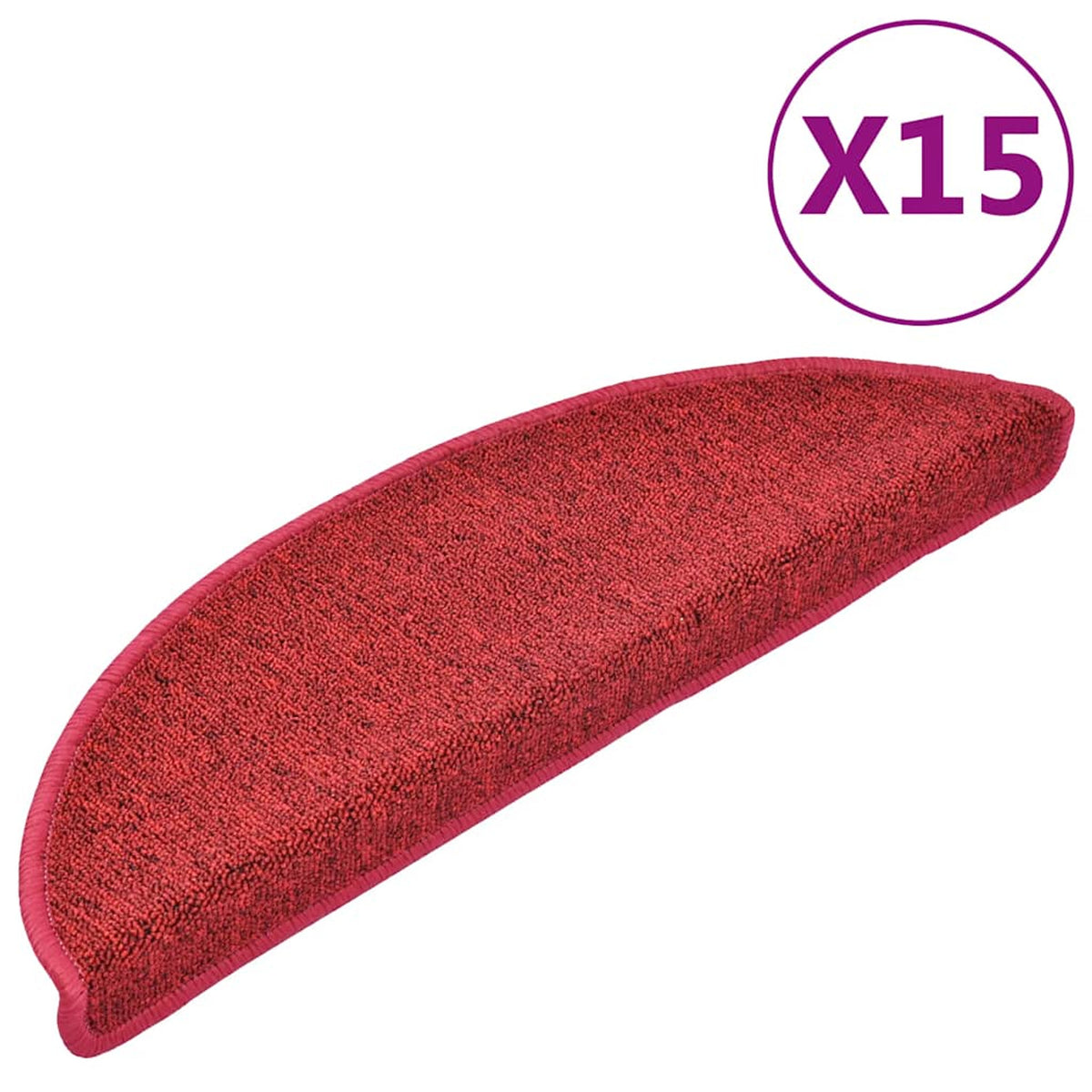 Stair Mats Non-Slip Needle-Punched Fabric -100% Red Foldable 56 x 17 x 3 cm