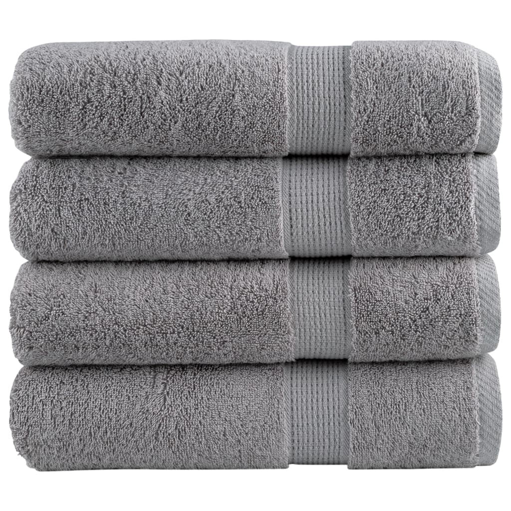Towel Cotton Grey 100 x 50 cm Bathroom Bath Linen Home Towels 4 pcs Variant 2