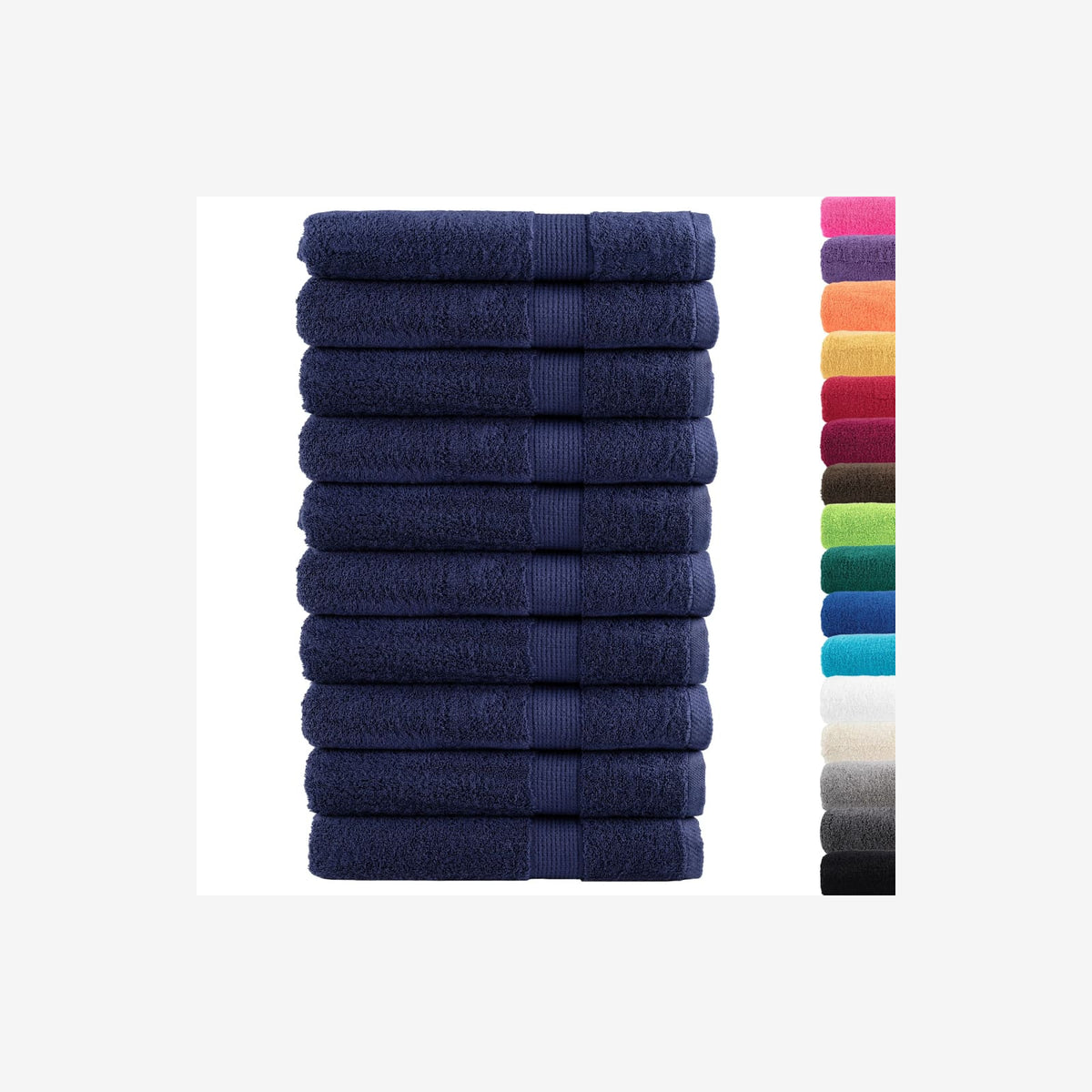 Towel Cotton Navy Blue 200 x 80 cm Bathroom Bath Linen Home Towels Variant 2