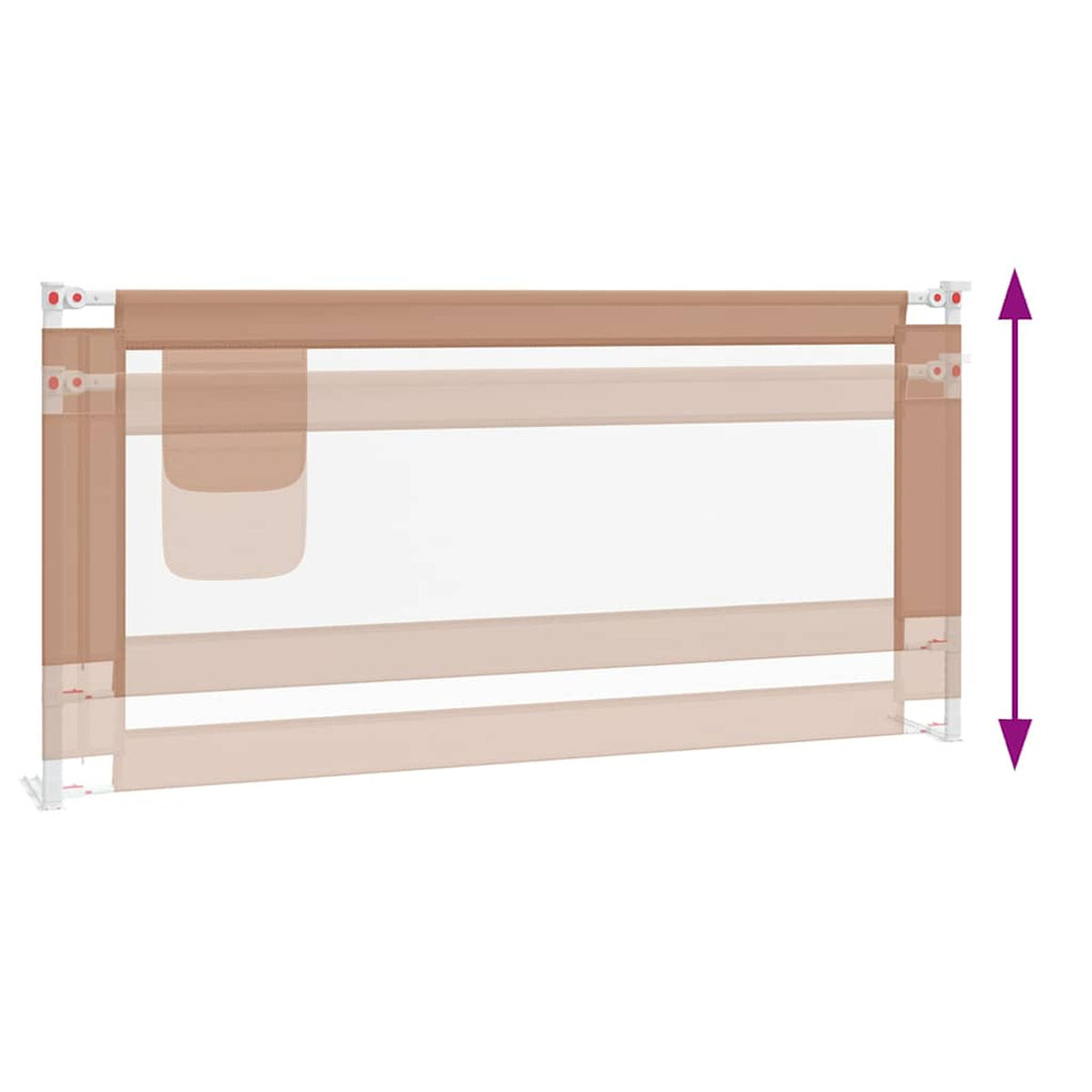 Toddler Safety Bed Rail Fabric (100% Polyester) Taupe 190 x 25 x 95 cm
