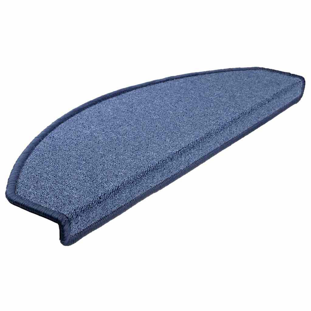 Stair Mats Non-Slip Needle-Punched Fabric -100% Blue Foldable 65 x 24 x 4 cm