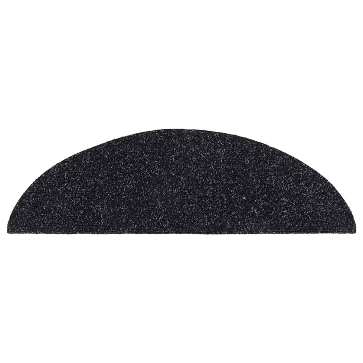 Stair Mats Self-Adhesive Half Round Needle-Punched Fabric (100% Black Floor