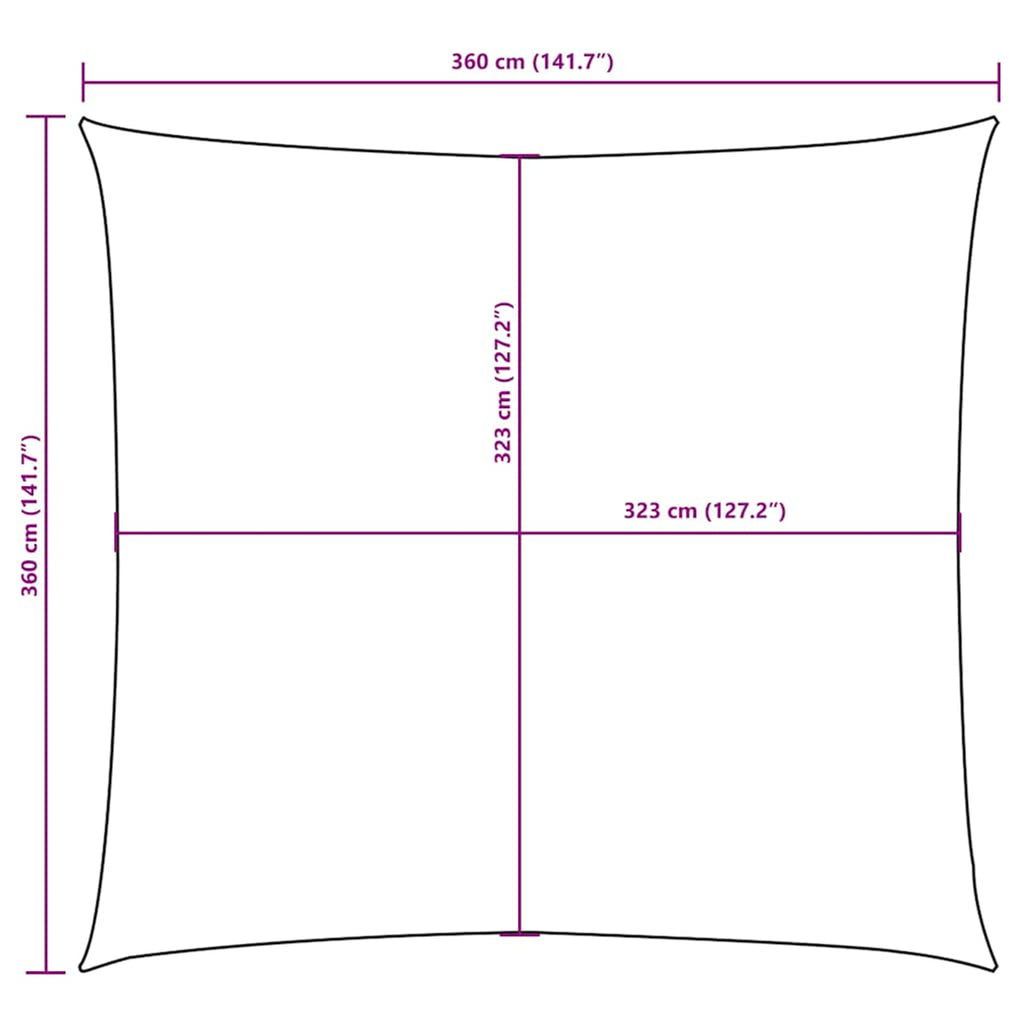 Sunshade Sail Oxford Fabric Red Water Resistant UV Resistant 360 x 360 cm