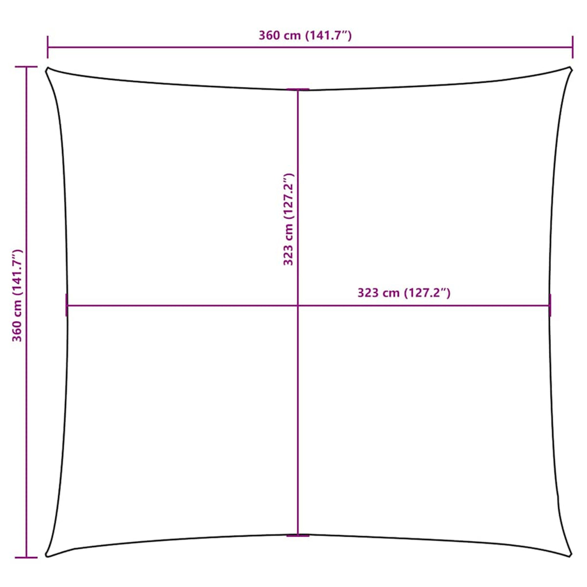 Sunshade Sail Oxford Fabric Red Water Resistant UV Resistant 360 x 360 cm