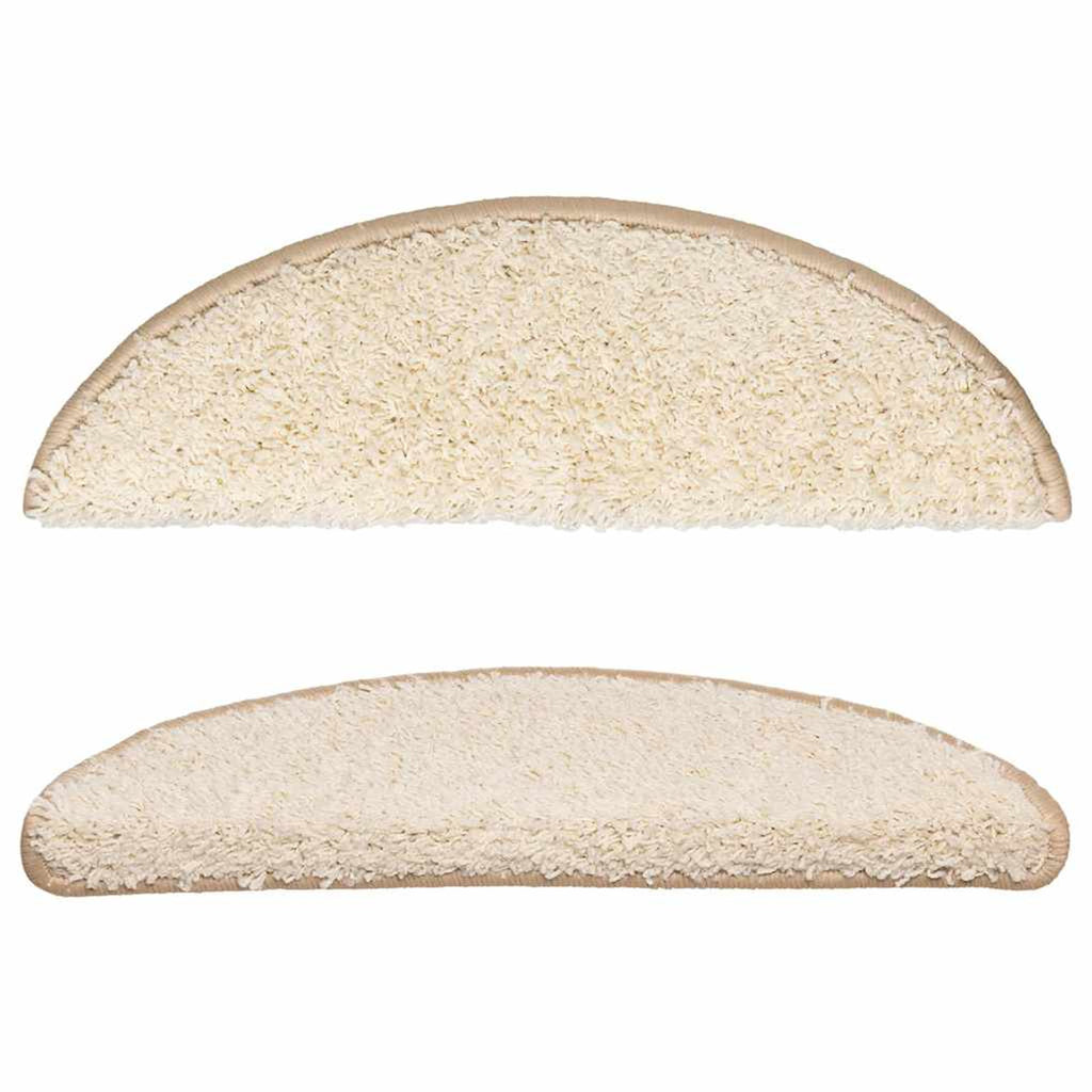 Stair Mats Half Round Pp Tufted Cream 56 x 20 x 3 cm Floor Mat Home Non Slip