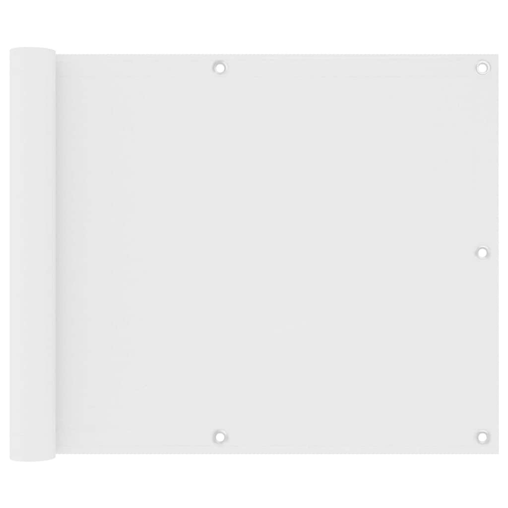 Balcony Screen Oxford Fabric White Waterproof UV Resistant 75 x 400 cm 75x400cm
