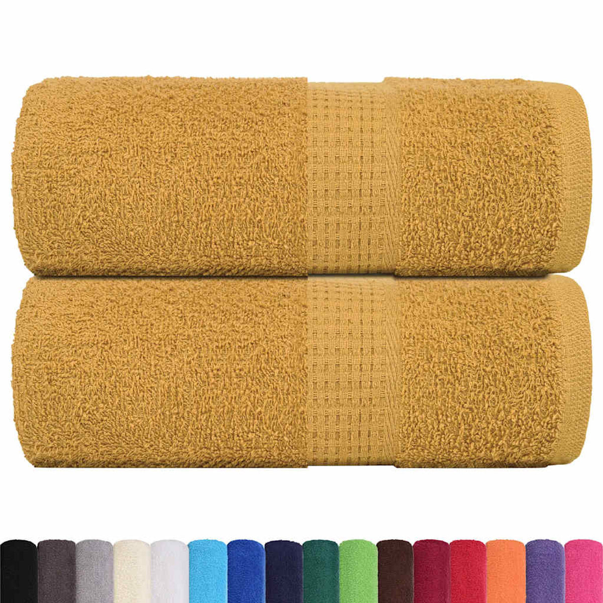 Towel Cotton Gold 50 x 30 cm Bathroom Bath Linen Home Towels 2 pcs Guest 50x30cm