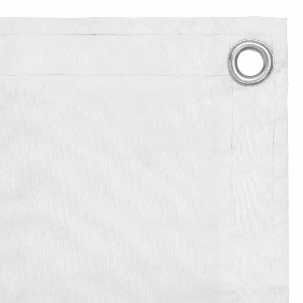 Balcony Screen Oxford Fabric White Waterproof UV Resistant 120 x 500 cm