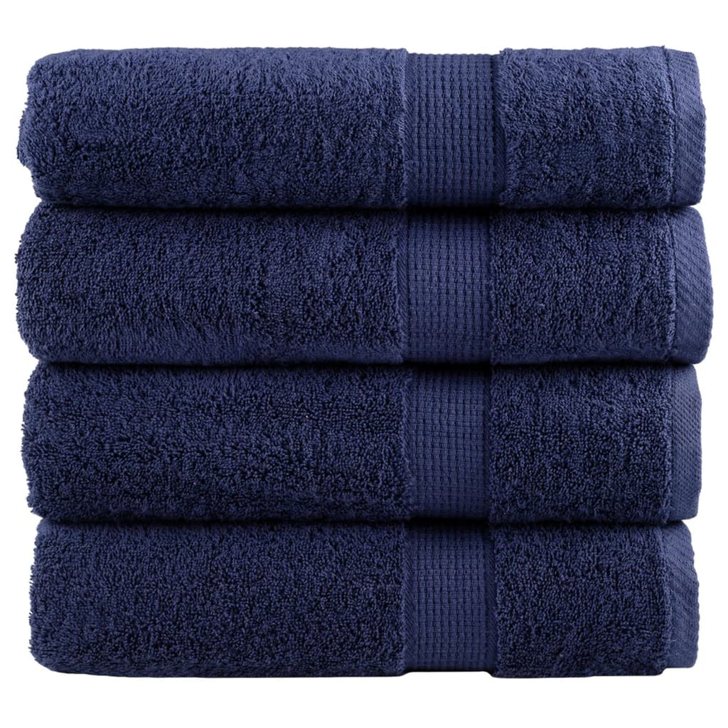 Towel Cotton Navy Blue 150 x 100 cm Bathroom Bath Linen Home Towels Variant 2