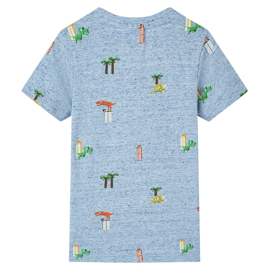Kids T-Shirt Cotton Blue Melange 128 Children's Top Kids Clothing Variant 2